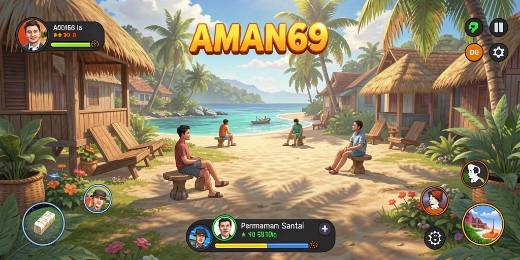Tampilan menyenangkan dari gameplay AMAN69 yang santai.