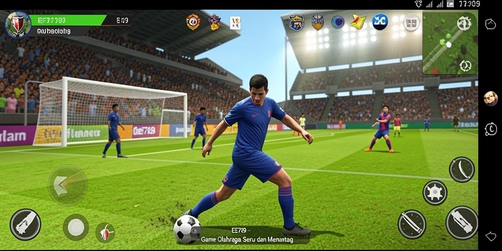 Tangkapan layar gameplay EE789 menampilkan aksi seru dalam pertandingan olahraga.