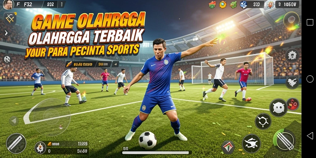 Tangkapan layar F32 menampilkan aksi seru dalam permainan olahraga.