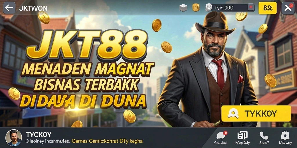 Tampilan menarik gameplay Tycoon JKT88 dengan berbagai bisnis.