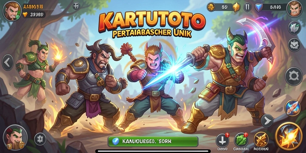 Gameplay KARTUTOTO yang menampilkan aksi pertarungan seru.