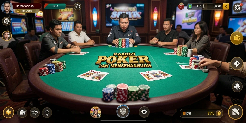 Tampilan gameplay Poker yang menegangkan dan seru di PP7.