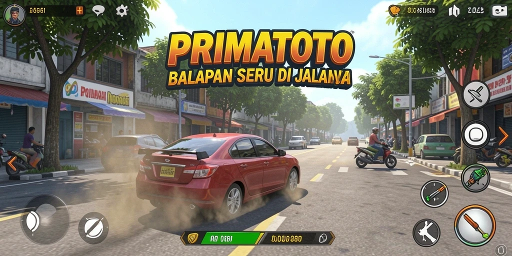 Gameplay Racing yang menegangkan dan menantang di PRIMATOTO.