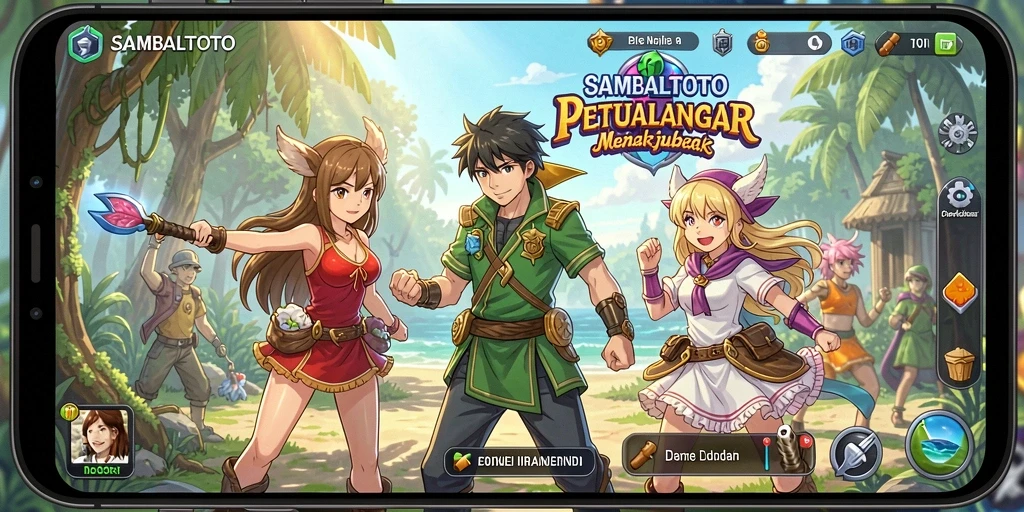 Tampilan gameplay dari SAMBALTOTO yang penuh warna dan dinamis.